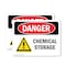 Signmission Chemical Storage Danger Sign, Vinyl Decal, 10in W x 7in L, 2PK OS-2PACK-DS-D-710-L-1998 - alternate 1